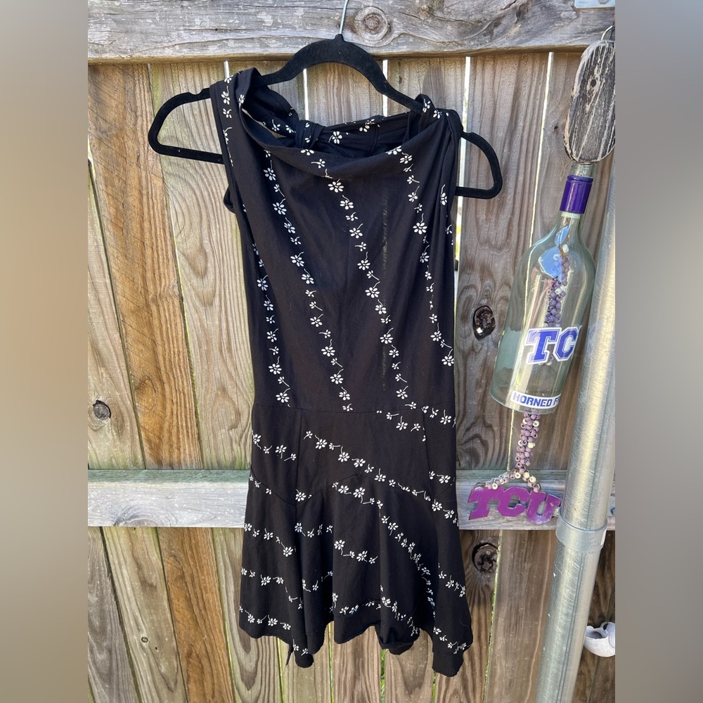 Black Floral Halter Neck Women’s Dress - Picture 6 of 15